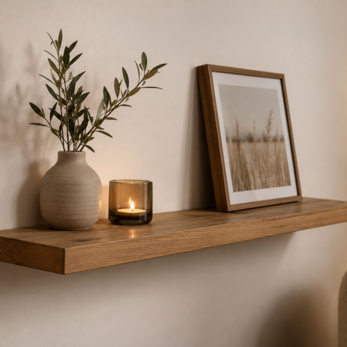 eiken wandplank, massief eiken planken, voor elk interieur