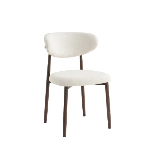 Japandi eetkamer stoel Ronnie | Noten hout look / wit